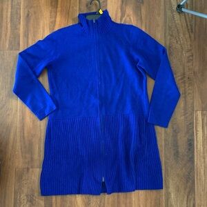 Worth New York Long Zip Sweater Dress- Royal Blue